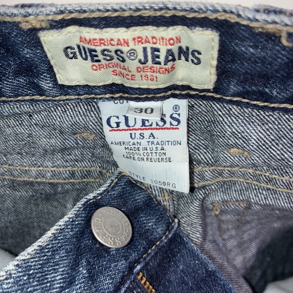 Guess Jeans VTG 80s 90s 1050 RG High Rise Women's Size 30 Denim Dark Blue Wash - Picture 4 of 9
